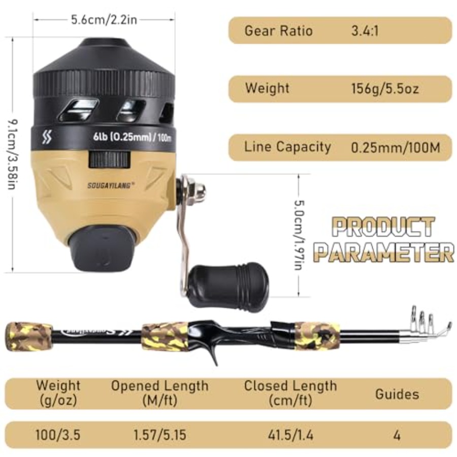 Fishing Rod and Reel Combo, Li - Spincast Reel recensie en prijs